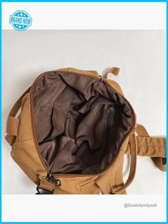 Boho Canvas Backpack Vintage Retro Y2K Grunge Aesthetic Casual Daypack Travel main image 6